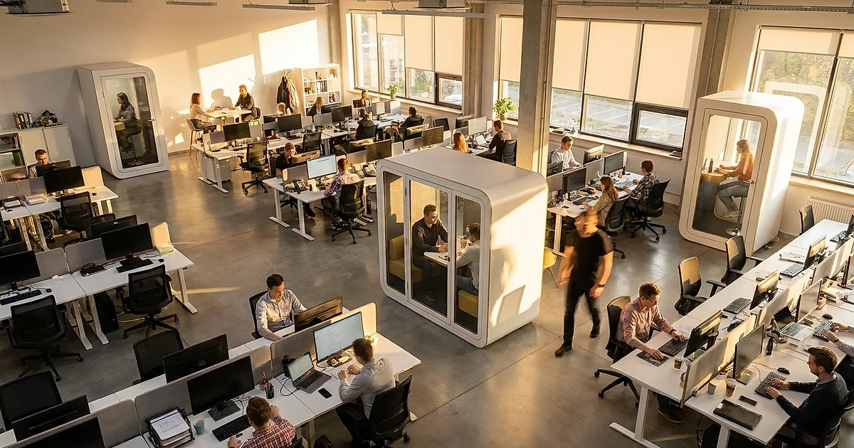 Budka akustyczna w open space — ile ich potrzebujesz?