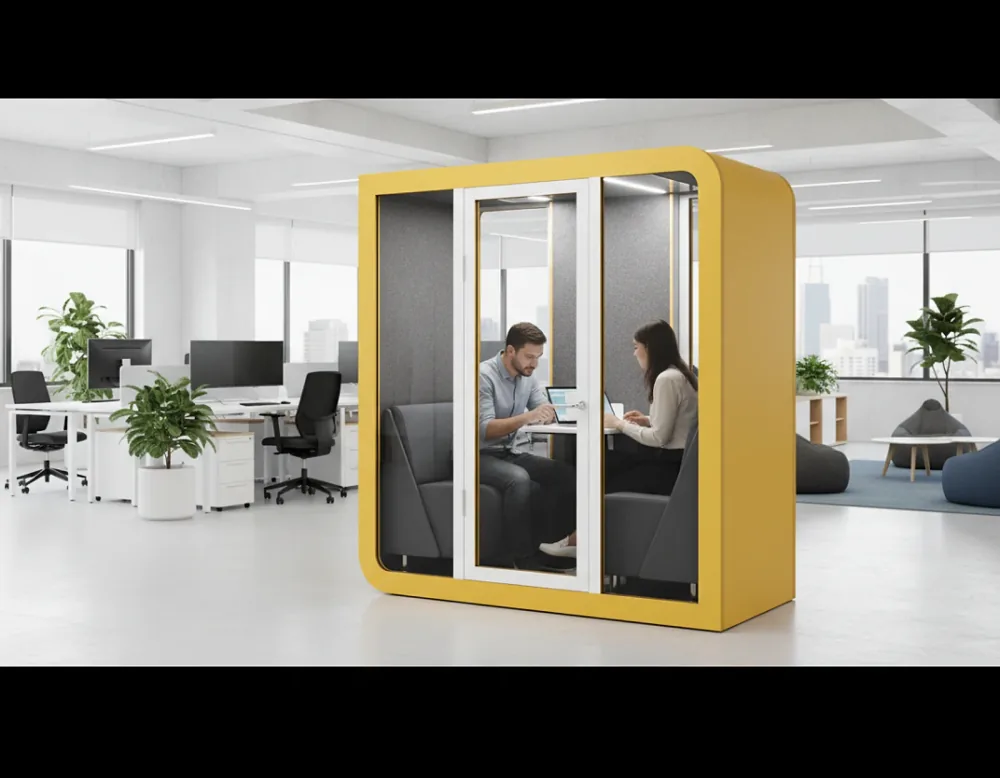 Kabina akustyczna Silentbox Duet dla 2 osób w biurze — spotkanie w izolacji dźwiękowej